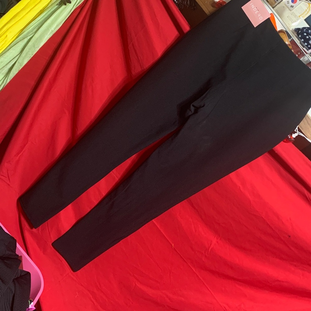 #051 Size s/m indero NWT Elegant Black scuba Women's leggings - Picture 4 of 4